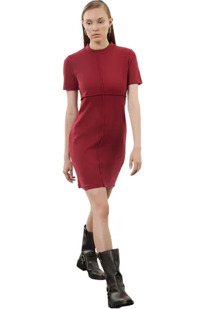 Trendyol Mink A-Lijn/A-Lijn Formeel Selanik/Gebreide Look Mini Gebreide Jurk Twoaw24El00149
