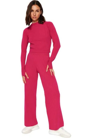 Trendyol Smaragdgroene Crop-Vinger Gedetailleerde Gebreide Onder-Top Set Twoaw24Au00033