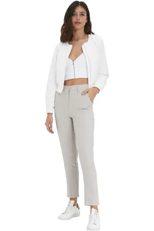 Trendyol Zwarte Basic Cigarette Skinny Leg Geweven Stoffen Broek Twoss19St0038