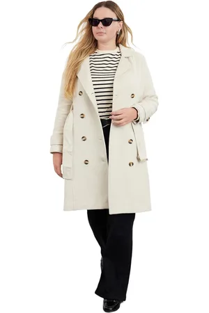 Trendyol Beige Regular Fit Jas Met Riem En Gedetailleerde Wolmix Tbbaw25Dd00008