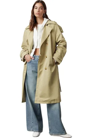 Trendyol Kaki Reguliere Waterafstotende Trenchcoat Met Riem Twoss20Tr0012