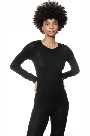 Mey Shirt Lange Mouw Wool Love Dames 1110029 3 zwart XXS/XS