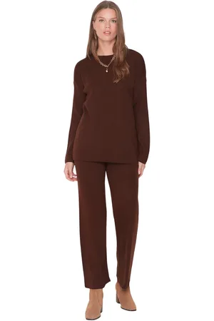 Trendyol Saks Basic Tweedelige Set Van Gebreide Trui Met Ronde Hals Twoaw23Au00244