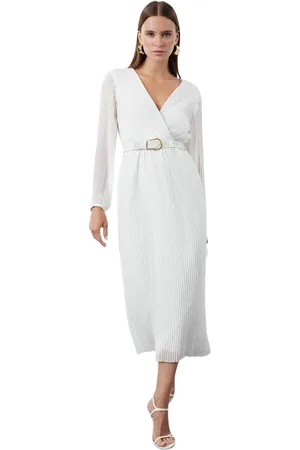Trendyol Bruine Riem Effen Riem Maxi Geweven Jurk Twoaw24El00471