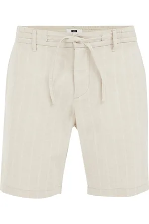WE Fashion Heren relaxed fit short van linnenmix