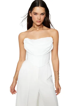 Trendyol Zwart Crop-Gevoerd Korset Gedetailleerde Gebreide Bustier Tprss23Bs00006