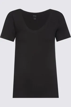 Mey Shirt Korte Mouw V hals Organic Dames 26816 3 schwarz 40