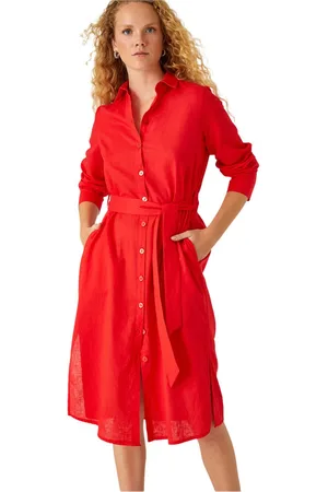 Koton Midi Shirtjurk Linnen Gemengd