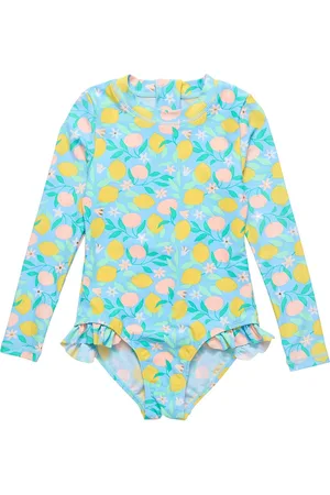 Snapper Rock UV-badpak voor meisjes - Lange mouw - UPF50+ - Lemon Drops - - maat 4 (97-104cm)