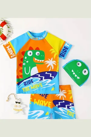 Merkloos Zwembroek jongens zwemkleding set 3 delig maat 110 (4-5 jaar)