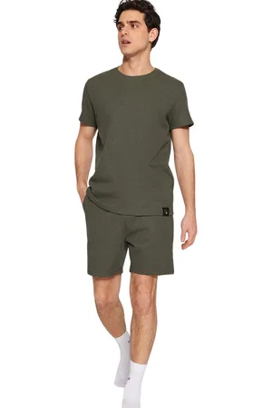 Trendyol Indigo Regular Fit Wafelgebreide Short Pyjamaset Tmnss23Pt00036