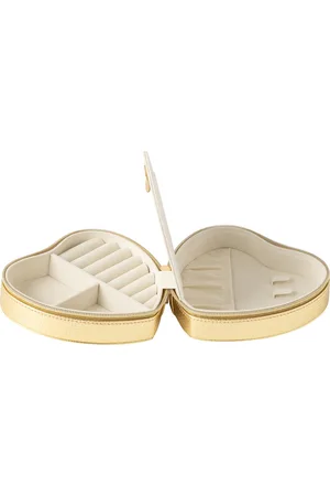 J-line Juwelendoos Hart Kunstleder Goud - 16x15x7cm