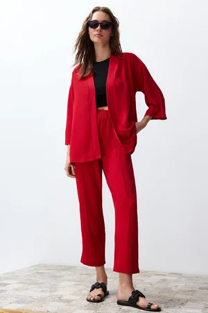 Trendyol Oranje Geweven Kimono-Broekset Twoss24Au00037