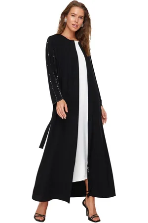 Trendyol Grijze Stenen Accessoire Geweven Cape & Abaya & Jalabiya Tctss24Kf00019