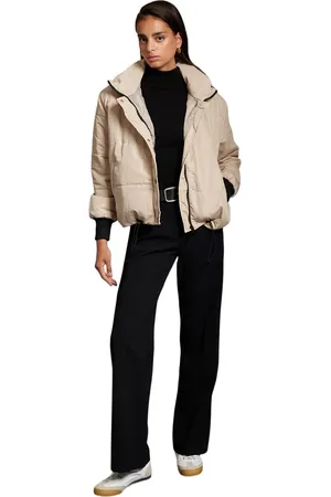 Trendyol Khaki Oversized Pufferjack Met Capuchon En Rits Tweeaw21Mo0144
