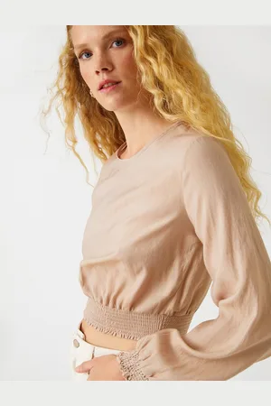 Koton Crop-Blouse Met Elastisch Detail