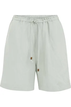 WE Fashion Dames Relaxed fit short van linnenmix