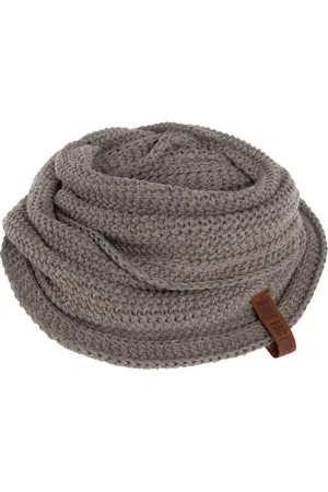 Knit Factory Coco Gebreide Colsjaal - Ronde Sjaal - Nekwarmer - Wollen Sjaal - Bruine Colsjaal - Dames sjaal - Heren sjaal - Unisex - - Bruin - One Size
