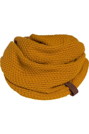 Knit Factory Coco Gebreide Colsjaal - Ronde Sjaal - Nekwarmer - Wollen Sjaal - Gele Colsjaal - Dames sjaal - Heren sjaal - Unisex - - One Size