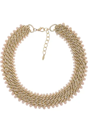 Behave Statement Ketting – Gevlochten Goud met Kralen – Nikkelvrij