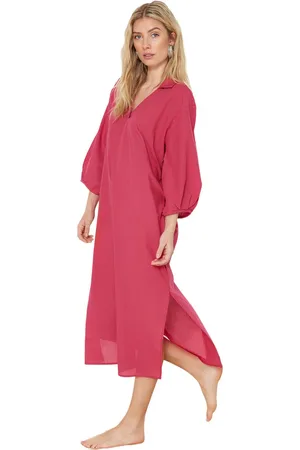 Trendyol Luipaardpatroon Breed Patroon Midi Geweven Strandjurk Tbess22El0009