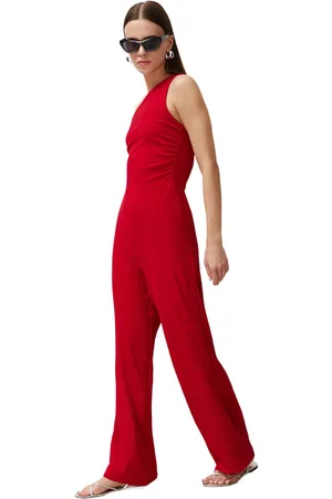 Trendyol Zwarte Maxi-Jumpsuit Met Wijde Pijpen, Enkele Schouder Twoss23Tu00078