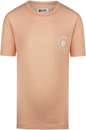 No Way Monday Jongens T-shirt ss loose fit verlaagde schouder-Zacht oranje