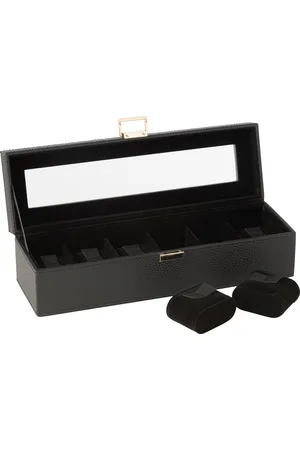J-line Horlogedoos 6 Compartimenten Kunstleder - 34x10.5x10cm