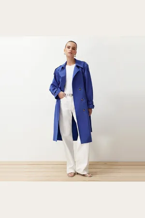 Trendyol Lichtkaki Oversized, Wijde, Waterafstotende Lange Trenchcoat Met Riem Twoss21Tr0005