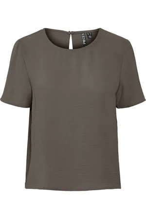 Pieces® PCANNA SS O-NECK TOP NOOS WVN BC - Dames - Blouses