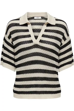 JDY TIKKA S/S POLO PULLOVER KNT NOOS Dames Trui - Black