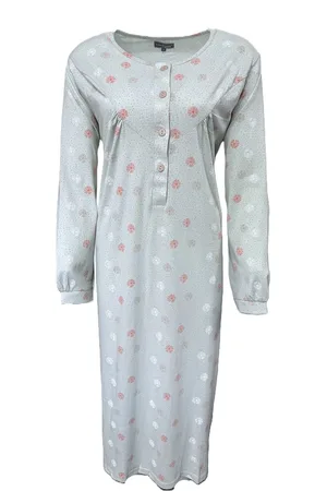 Cocodream Cocodream - Klassieke lange mouw nachthemd dames - Lang model - Katoen -