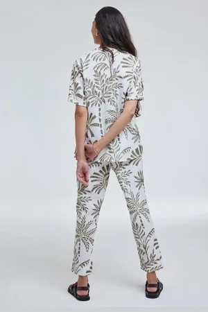 DIDI Dames Blouse Moana Offwhite Palmer print maat 44
