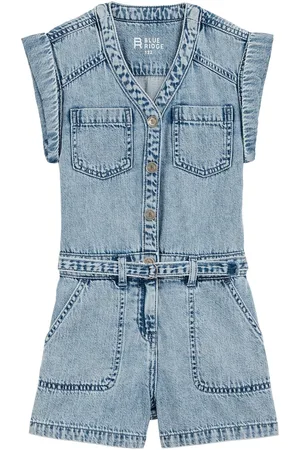 WE Fashion Meisjes denim playsuit