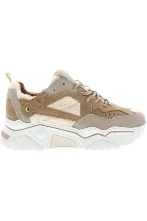 DWRS Dames Sneakers Pluto Teddy Offwhite Cognac