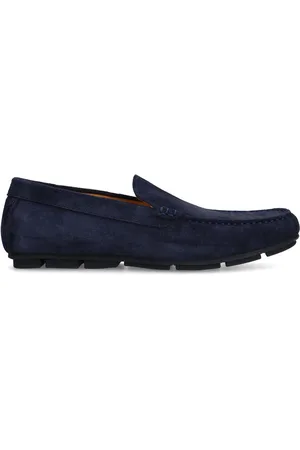 Manfield Heren - Navy suède loafer