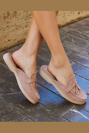 Buonarotti Dames Loafers - Mocassins - Taupe - Suedine