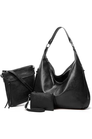 Merkloos S&Dshopline® - Dames Tote Tas Vintage PU Lederen Handtassen voor Vrouwen Hobo Tassen Tote Schoudertas met Rits - driedelig pak