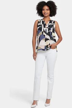 NYDJ Mouwloze Pintuck Blouse
