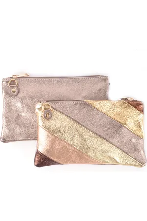 Merkloos Giuliano Rainbow Metallic Schoudertas - Clutch Brons