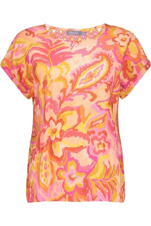 Geisha T-shirt Top Met Korte Mouwen En Ajour Details 53215 20 Pink/coral Dames