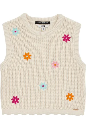 WE Fashion Meisjes gebreide top met embroidery