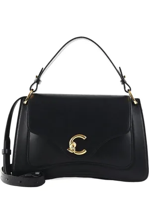Coccinelle Leren Schoudertas Handtas C-Me Calf Cock Handbag Zwart