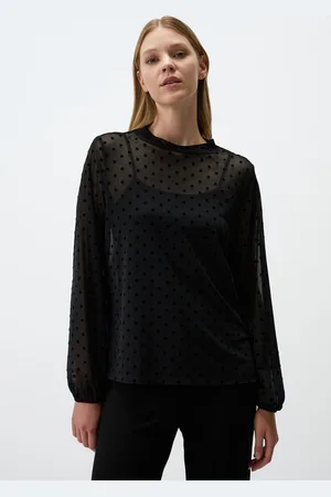 Jimmy Key Transparant Gestippeld Blouse