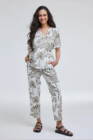 DIDI Dames Blouse Moana Offwhite Palmer print maat 46