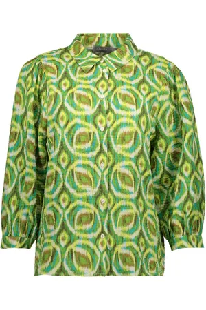 Geisha Blouse Blouse Met Print 53234 20 Green/aqua Dames