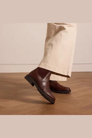 Manfield Dames - Bruine leren chelsea boots