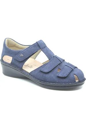 FinnComfort Finn Comfort, FUNEN, 02666-761319, Blauwe dames sandalen met dichte neus