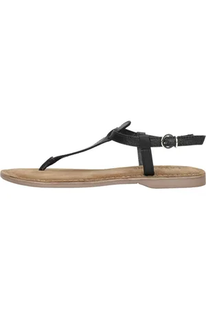 Lazamani Iris Leren Dames Sandalen Black