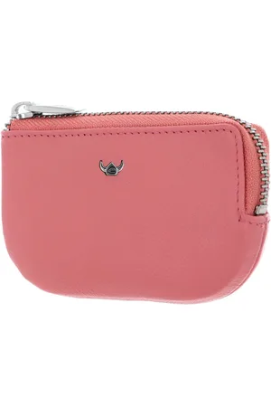 Golden head Leren Sleutelgeval Madrid Zipped Key Case Koraalrood